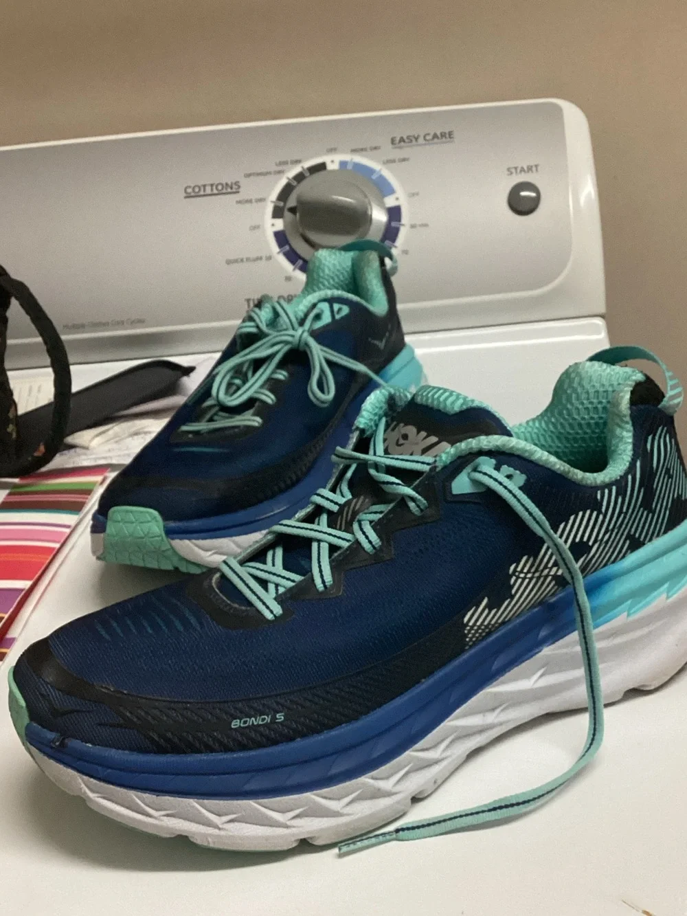 Hoka Women Navy Blue & Teal Running Sneakers
